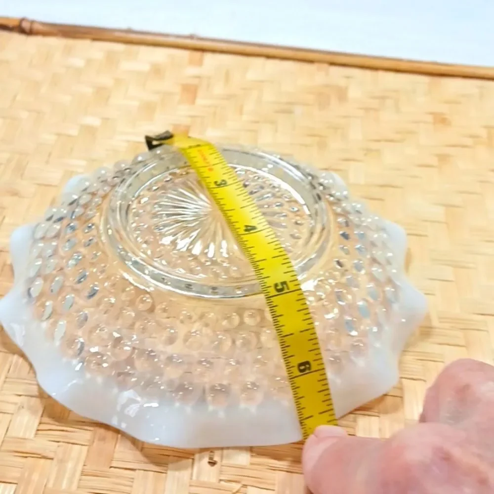 Anchor Hocking Opalescent Moonstone Hobnail Bowl 6 Inch